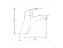 Baterie lavoar, Ferro, Metalia 57, inaltime 14,5 cm, crom